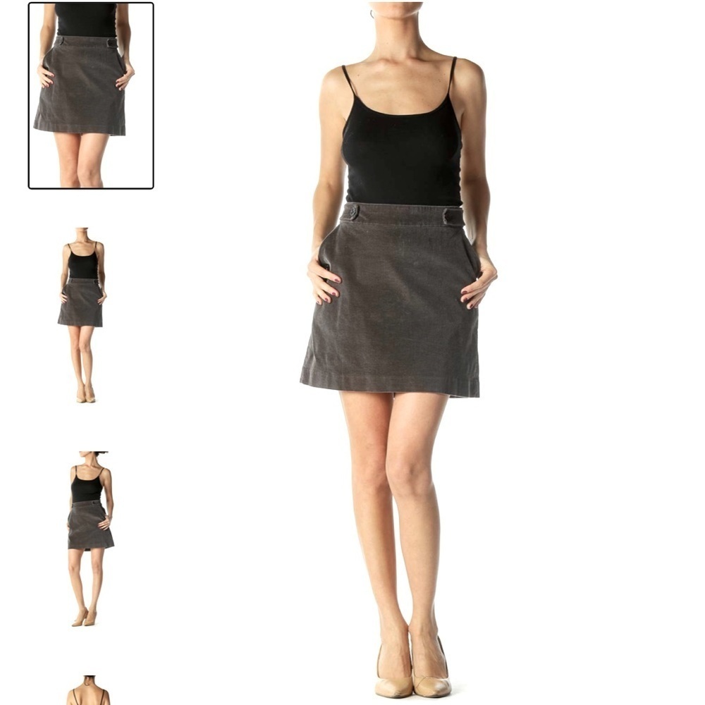 Loft Corduroy Skirt Gray Size 10 Petite